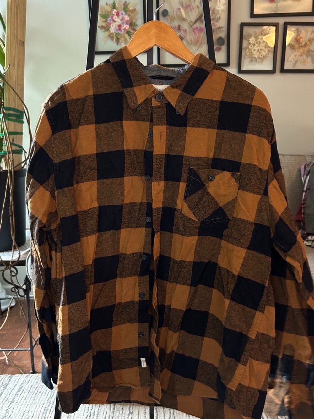 Button Up Long Sleeve Flannel Shirt